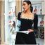 Solid Square Collar Long Sleeve Velvet Gown Elegant High Waist A-line Beaded Dresses New Lady Christmas Evening Party Vestidos 