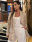 2 Piece Suit Long Sleeves Lapel Pocket; Sequins; Blazer and High Waist Pant