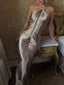 Tassel Shiny Back; Halter Evening Dress