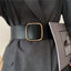 Black Wide Belt Square Buckle