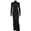 Turtleneck Thigh High Split Maxi Dress; Bodycon