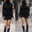 Casual High Neck Women's Dress; Long Sleeve Solid Mini Bandage; Slim Dress