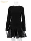 Bodycon Black Knitted Dress; Short and Jazzy