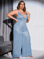 Chic and Elegant Women Jumpsuit; Plus Size; Sequin Wide Leg