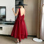Backless Gown with Bow; Satin Party Dresses