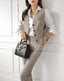 Korean Fashion Women Blazer 3 Pcs Vintage Long Sleeve Suit Jackets Vest and Straight Pants Suit Female Chic Business Outfits New