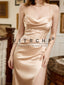 Fitted Satin Party Long Dress With Corset