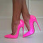 Pink; Patent Pointed Toe Stiletto Heels