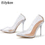 Transparent Stilettos Heels; Point Toe; Silver Shoes