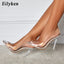 Transparent Stilettos Heels; Point Toe; Silver Shoes