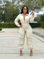 Front Pocket; Zipper Fly; Long Sleeve; Cargo Jumpsuit; Style One Piece Suit