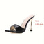 Glamorous Crocodile Textured High Heel, Stilettos with Pointy Peep Toe