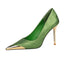 Metal Pointed Tip Pumps; Heels 10 Cm Banquet High Heels