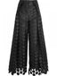 Hollow Polka Dot High Waisted; Wide Leg Pants