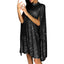 Shiny Sequins T-Shirt Dress Stylish Loose; Mini Dress