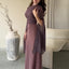 Satin Solid Robe Dress;Slim Evening Dress; Elegant Batwing Sleeves