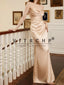 Fitted Satin Party Long Dress With Corset