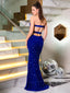 Backless Velvet Sequin Dress; Split Strapless Evening Gown; Party Dress