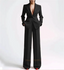 Single Button Blazer Wide Leg Pant Suit