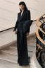 Two Piece Pant Suit; Blazer & Trousers with Bow; Tuxedo Jacket