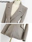 3 Piece Blazer Suit Women Business Formal Outfits Vintage Notched Lapel Jackets Button Vest Pants Set