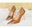 Metal Pointed Tip Pumps; Heels 10 Cm Banquet High Heels