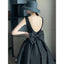 Backless Gown with Bow; Satin Party Dresses