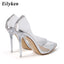 Transparent Stilettos Heels; Point Toe; Silver Shoes