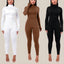 Black Turtleneck; Long Sleeve Bodycon Jumpsuit