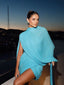Long Shawl Strapless Skirt Outfit; Spliced 2-piece set