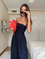 Solid Color Women Casual Backless Pleated Jumpsuit