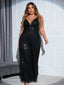 Chic and Elegant Women Jumpsuit; Plus Size; Sequin Wide Leg