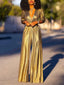 Jazzy Solid Color Jumpsuit; Deep V-neck; Half Sleeve, High Waist; Wide Leg