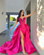 Side Split Strapless Mermaid; Fishtail Formal Evening Gown with Train