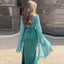 Satin Solid Robe Dress;Slim Evening Dress; Elegant Batwing Sleeves