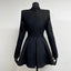 French Style Waist Slimming Wool Blend Suit Coat; Mid Length