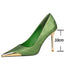 Metal Pointed Tip Pumps; Heels 10 Cm Banquet High Heels