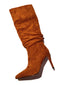 High-heeled Knee High Boots; Pointed Toe Oversized Slouch Boots