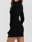 Autumn Mini Dress; Long Sleeves Solid Bodycon Dress