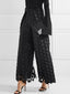 Hollow Polka Dot High Waisted; Wide Leg Pants