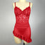 Sexy Lingerie; Mesh Splicing Short Nightie; With Underwire Push Up Bra Lace Chemise Ruffle Hem