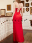 Fitted Satin Party Long Dress With Corset