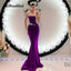 Trendy Satin Dress; Mermaid, Pleated, Crystals; One Shoulder. Perfect for Prom, Formal Occassion
