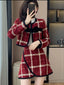 Plaid Coat and Skirt; Two-Piece Suit