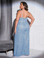 Chic and Elegant Women Jumpsuit; Plus Size; Sequin Wide Leg