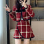 Plaid Coat and Skirt; Two-Piece Suit