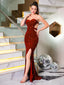 Backless Velvet Sequin Dress; Split Strapless Evening Gown; Party Dress