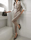 Korean Fashion Women Blazer 3 Pcs Vintage Long Sleeve Suit Jackets Vest and Straight Pants Suit Female Chic Business Outfits New
