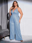 Chic and Elegant Women Jumpsuit; Plus Size; Sequin Wide Leg