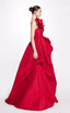 Red Satin Prom Gown A-line; Formal Elegant Floor-Length; One Shoulder Party Dress